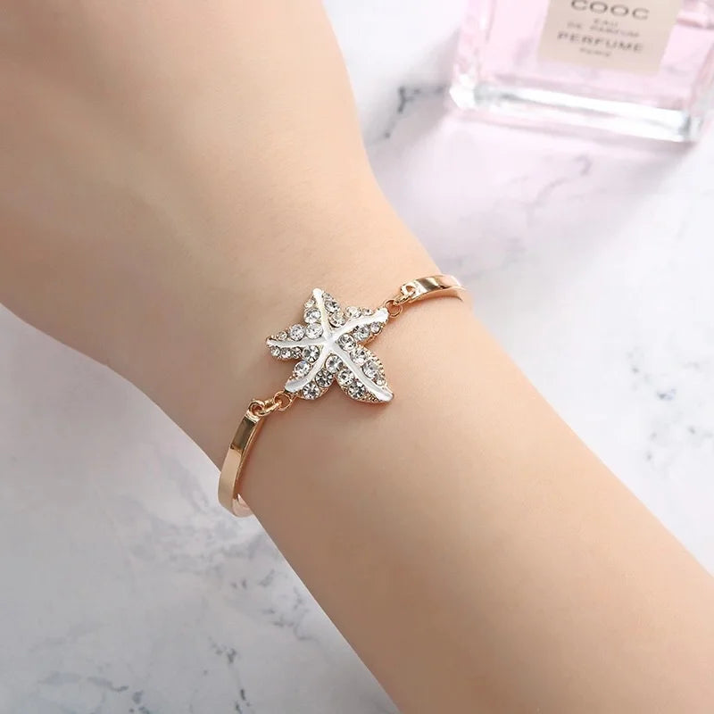 Luxury Brand Quartz Watch Women Watches Bracelet Earrings Necklace Watches 5Pcs Set Ladies Clock Female Wristwatch With Box