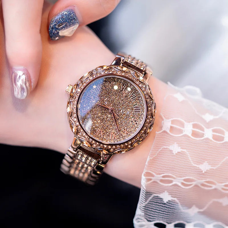 New 2020 Luxury Watches Ladies Crystal Quartz Women Watches Fashion Rhinestones Gold Watch Female Wristwatch Clock Woman Watch