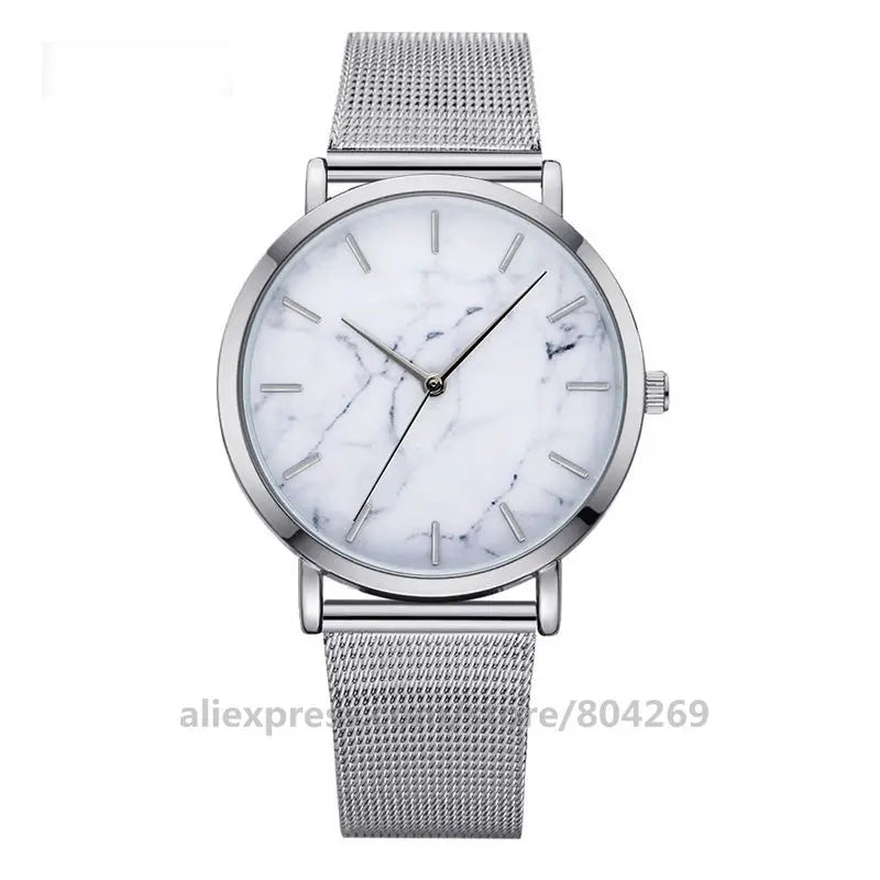 New Fashion Women Luxury Stainless Steel Mesh Belt Ladies Simple Design Wristwatch Wholesale Simple Design Women Quartz Watch