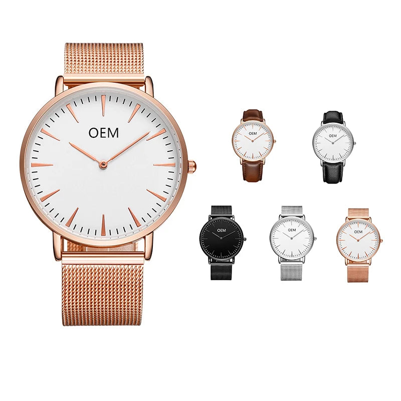 CL014 Private Label OEM ODM Custom Women Wrist Watch Wholesale Make Your Design Brand Men Watch DIY Own Logo No Name Watches