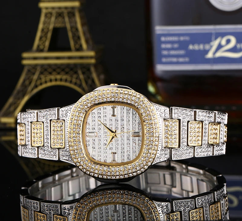 2020 New Luxury Ladies Watch Fashion Gold Wrist Watches For Women Watches Rhinestone Waterproof Ladies Quartz Watch Female Clock