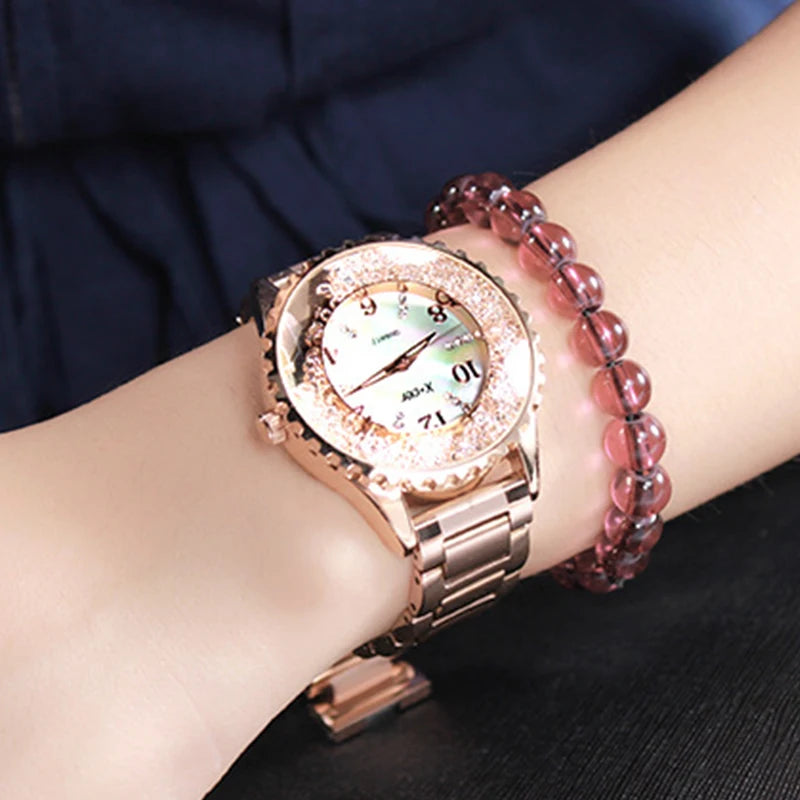 Women Watches Women Fashion 2020 Ladies Watch Luxury Brand Lady Quartz Wristwatches Quicksand Rose Gold Clock Female Wristwatch