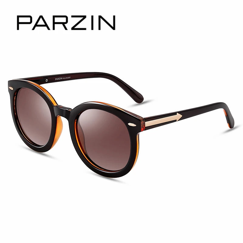 PARZIN Brand Polarized Sunglasses Men & Women Lovers Round Frame Colors Lens Shield Anti UV400 Fashion Driving Glasses 9287