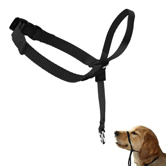 Dog Head Harness Collar Adjustable Muzzle Pet Dog Halter Leader Belt Collar No Pull Bite Straps Training Leash Leader