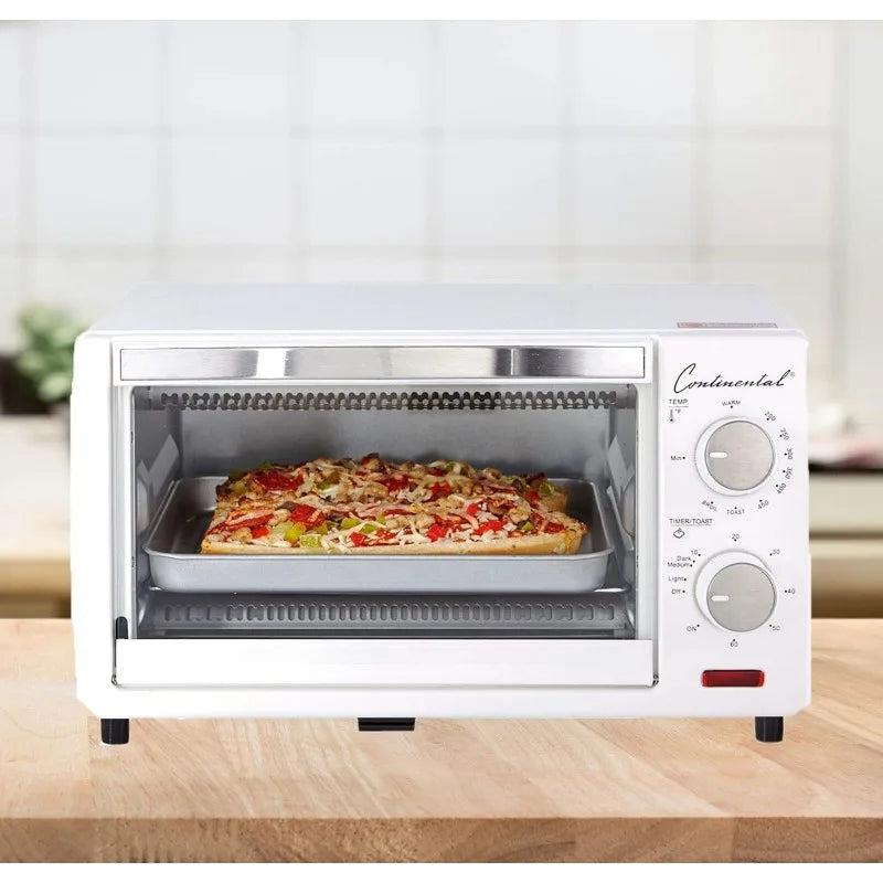 OUIO CE-TO101 Toaster Oven, 4 Slice, White