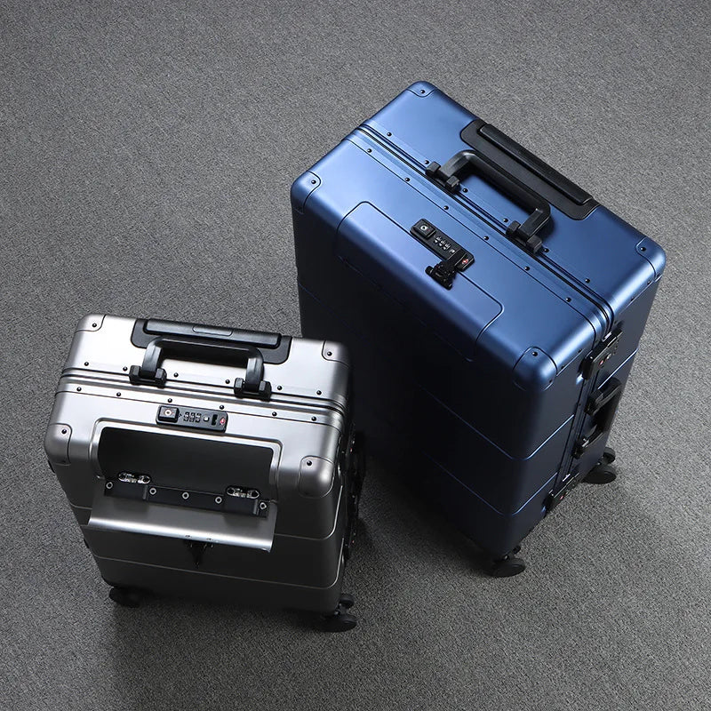 20 inch carriertravel suitcase with wheels，maletas viaje，coach bag ，front open All aluminum magnesium alloy material