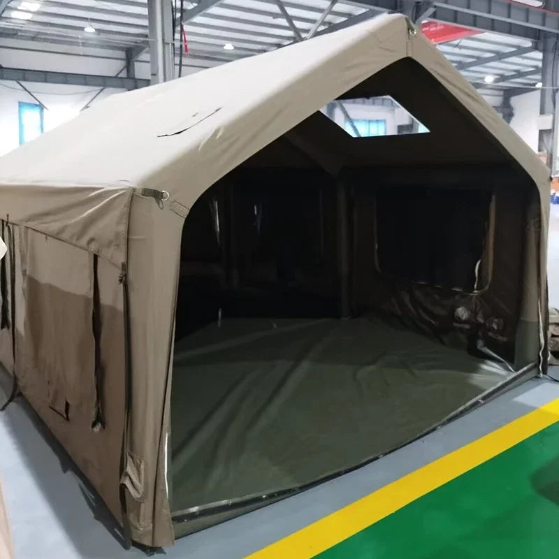 Glamping Dome Tent Army Green Luxury Winter Warm Tent Two Rooms