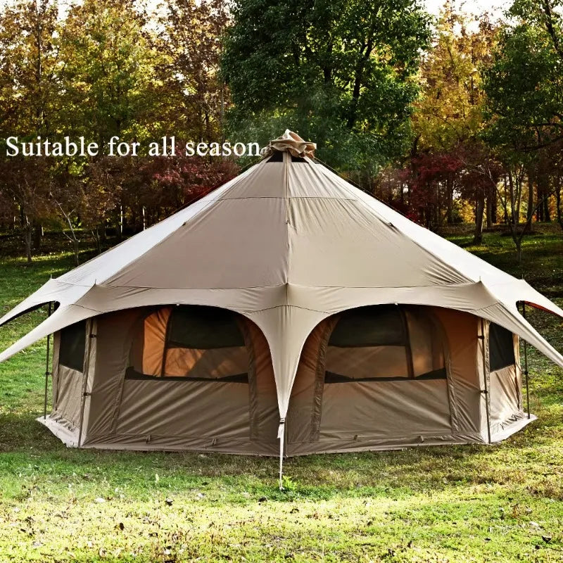 Resort Outdoor Camping Cotton Canvas Luxury Bell Tent Teepee Yurt Glamping Tent For-custom-size