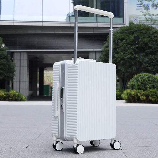 Trolley Rolling Luggage 24 Inch Wide Pull Rod Student Aluminum Frame Suitcase, 20 Inch 22 26 Graduation Travel Suitcase