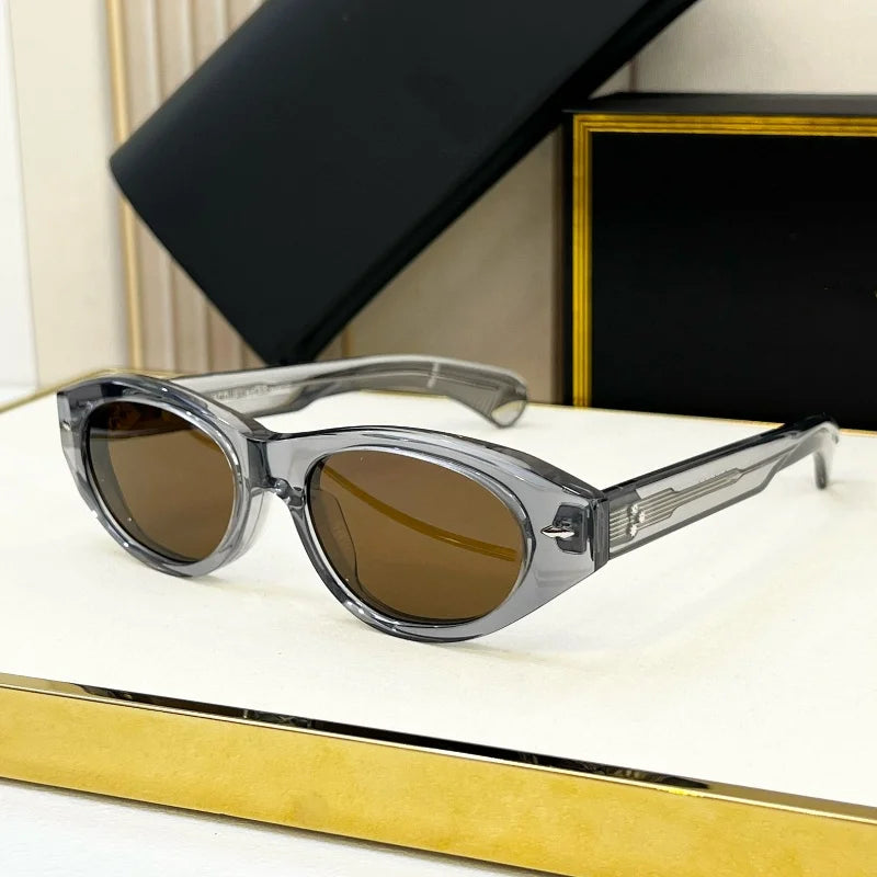 JMM Retro Classic Elliptical Frame Luxury Brand Sunglasses Fashion Camping Driving Glasses High Quality Acetate Fiber Material