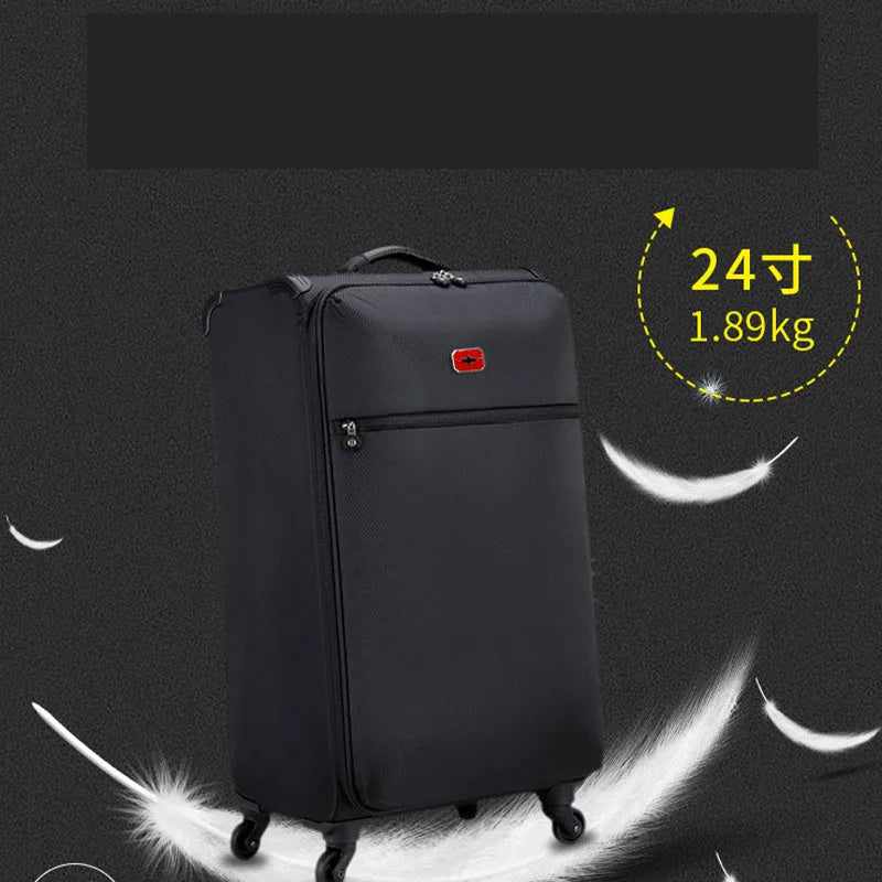 20"24"28"32" Travel Canvas Soft Large Suitcase With Wheel 23kg Trolley Rolling Luggage Bag Boarding Case Valise Free Shipping