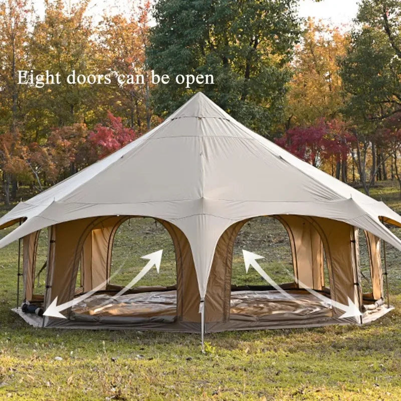 Resort Outdoor Camping Cotton Canvas Luxury Bell Tent Teepee Yurt Glamping Tent For-custom-size