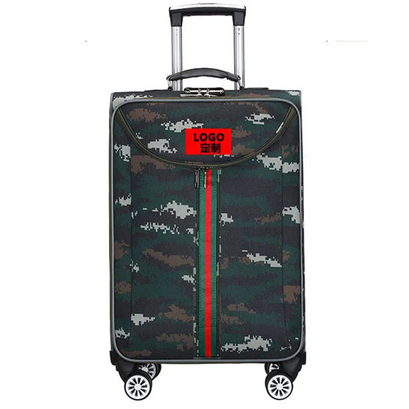 20"24"26 Inch Travel Carry-on Soft Wheeled Canvas Camouflage Suitcase Trolley Rolling Luggage Bag Boarding Case Free Shipping