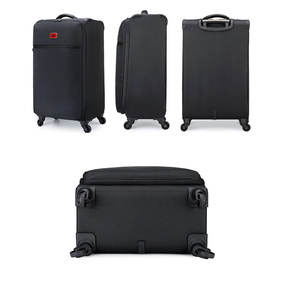 20"24"28"32" Travel Canvas Soft Large Suitcase With Wheel 23kg Trolley Rolling Luggage Bag Boarding Case Valise Free Shipping