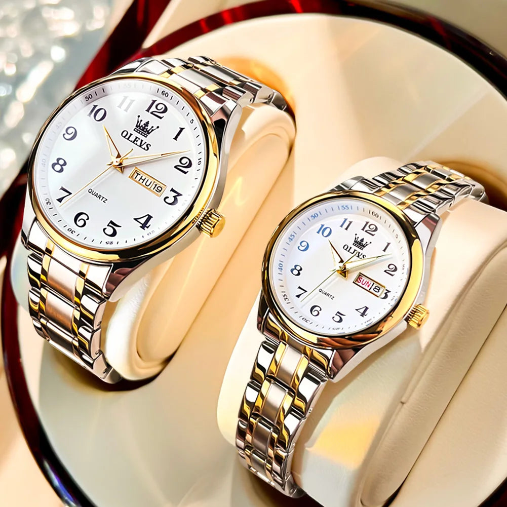 Luxury Brand Couples Wrist Watch Sets His Hers Gifts Pareja Relogios Masculino Feminino Reloj Hombre Mujer Clock For Men Women