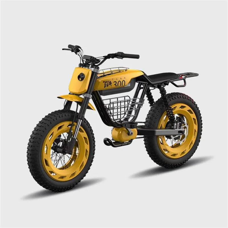 20-inch electric power bicycle fat tire snow bike retro two-wheeled electric motocross  48v direct drive motor  shock ebike