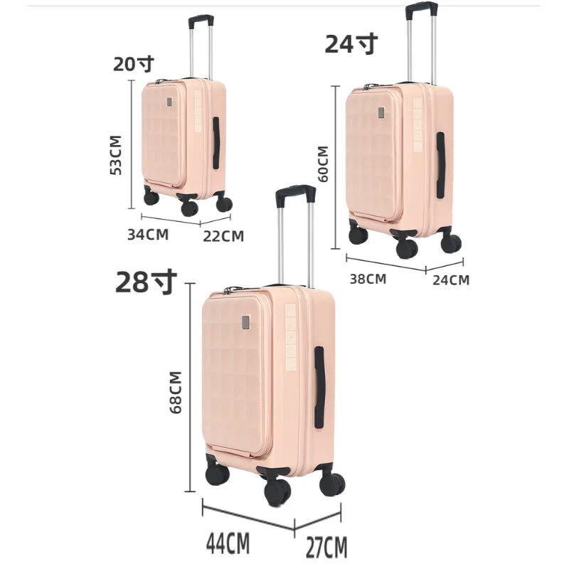 20/24/28 Inch New Design Trolley Luggage Large Capacity Travel Suitcase With TSA Lock Business  Women Carry-On Luggage Suitcase