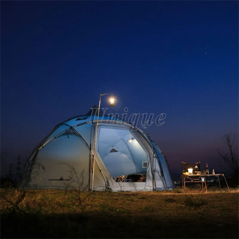 Outdoor Glamping Hiking Tent, Family Camping Awning, Sun Shelter, Beach Tent, Oxford Ball Tent