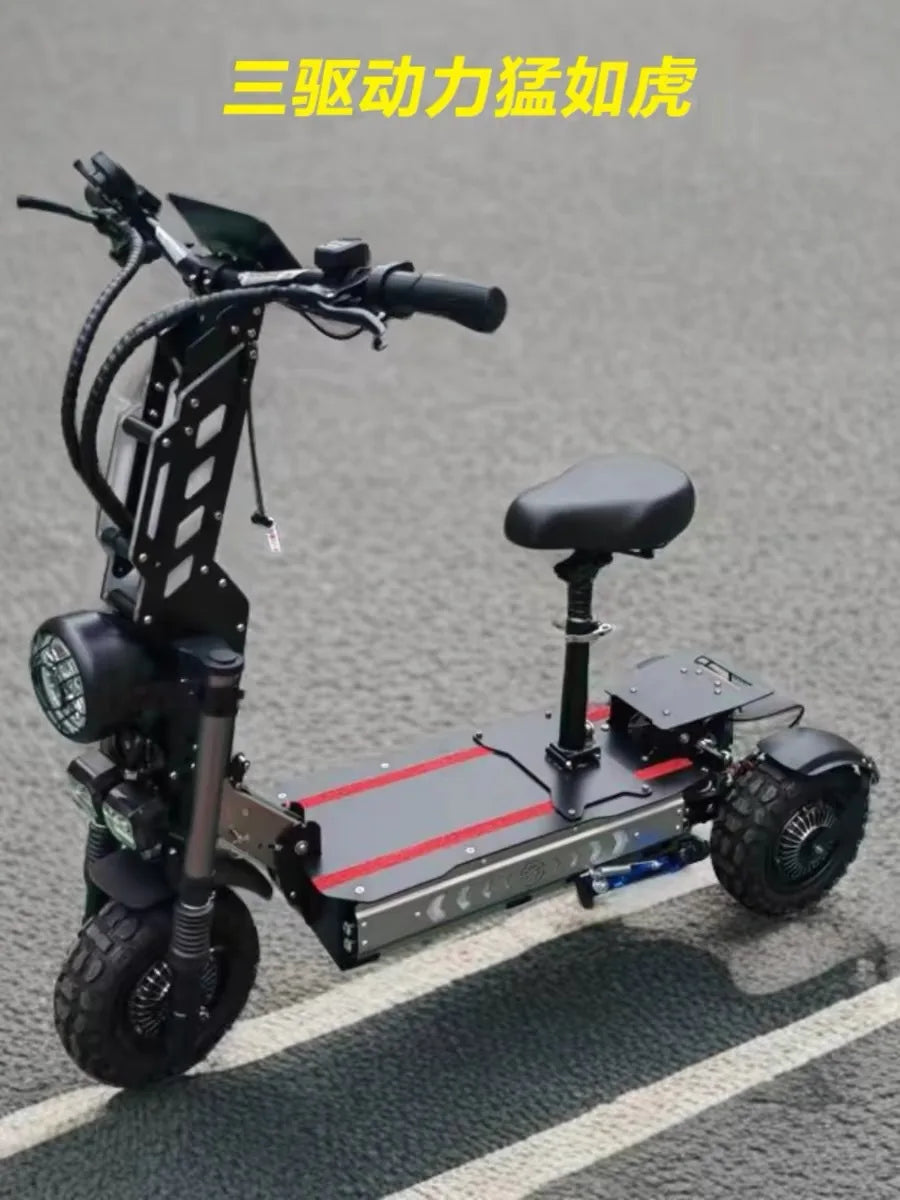 11 Inch 10500W60V60Ah  Folding Off-road Three Wheel Electric Bike Tricycle Three Driven Electric Scooter  SZRT