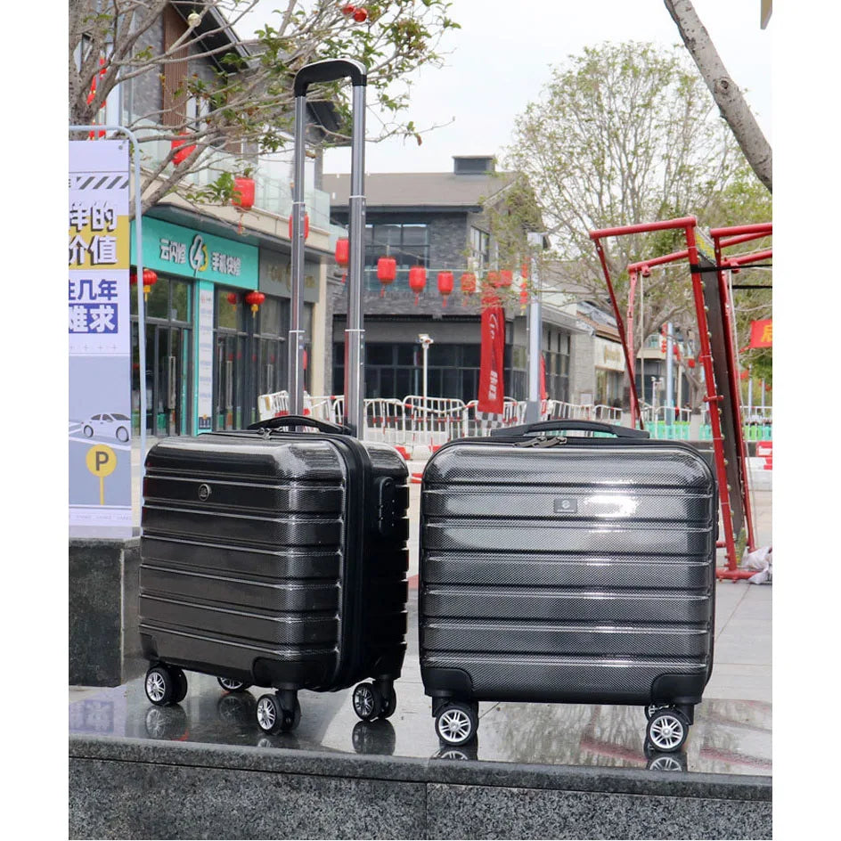 16 Inch Travel PC Suitcase On Silent Wheels Carry-on Trolley Rolling Zipper Luggage Bag Boarding Cabin Valise  Free Shipping