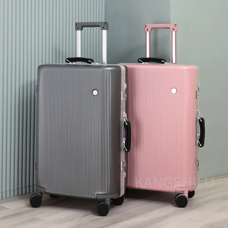 Aluminum Frame Trolley Case 20'24'26-Inch New Face Value Ultra-quiet Universal Wheel Travel Suitcase Password Boarding  Box Lock