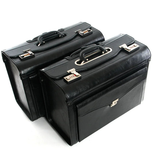 Fashion Retro  pilot Rolling Luggage Cabin Airline stewardess Travel Bag on Wheels Business Trolley Suitcase handbag