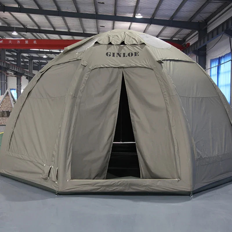 Glamping Dome Tent Army Green Luxury Winter Warm Tent Two Rooms