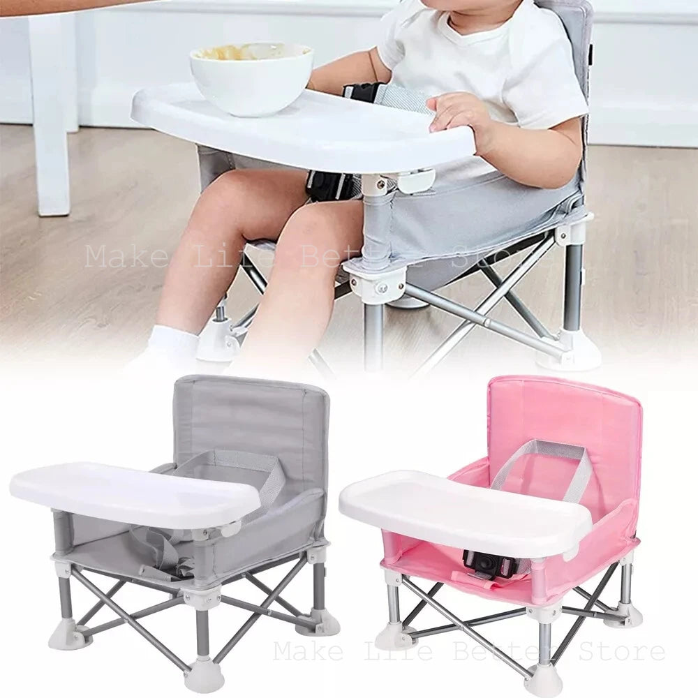 Chairs Baby Travel Beach Seat Portable Folding Chairs Children Lunch Dinner Seat Foldable Camping Chair Dining Tray for Kids