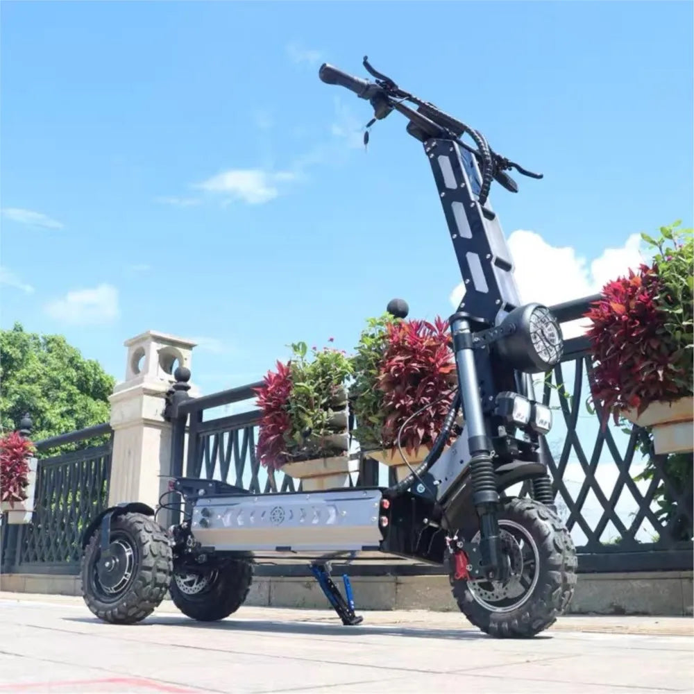 11 Inch 10500W60V60Ah  Folding Off-road Three Wheel Electric Bike Tricycle Three Driven Electric Scooter  SZRT