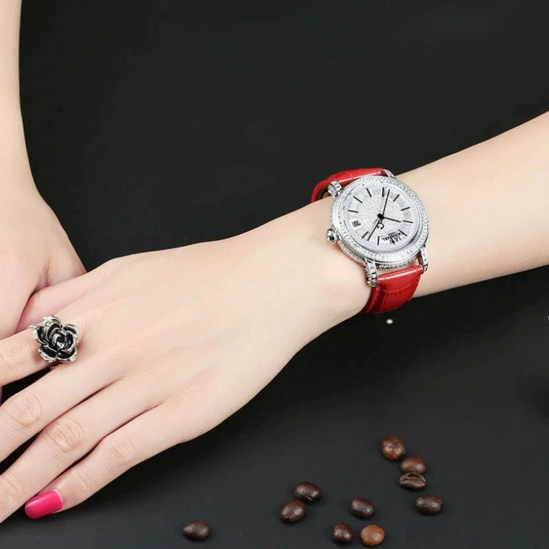 CARNIVAL Brand Mechanical Diamond Watch Ladies Luxury MIYOTA 9015 Movement Automatic Wristwatch Waterproof for Women Reloj Mujer