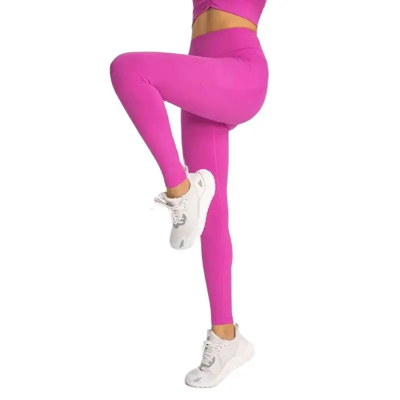 Lady Sports High Waist Tight Pants, Yoga Pants, Fitness Running Training, Outdoor Leisure, High Elasticity  Breathable With Logo