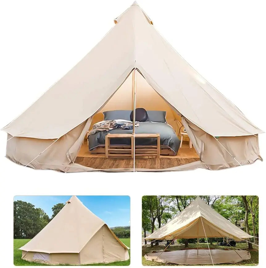 3m 4m 5m 6m 7m waterproof large family tent four season outdoor 6 person shaped canvas glamping bell yurt dome tent