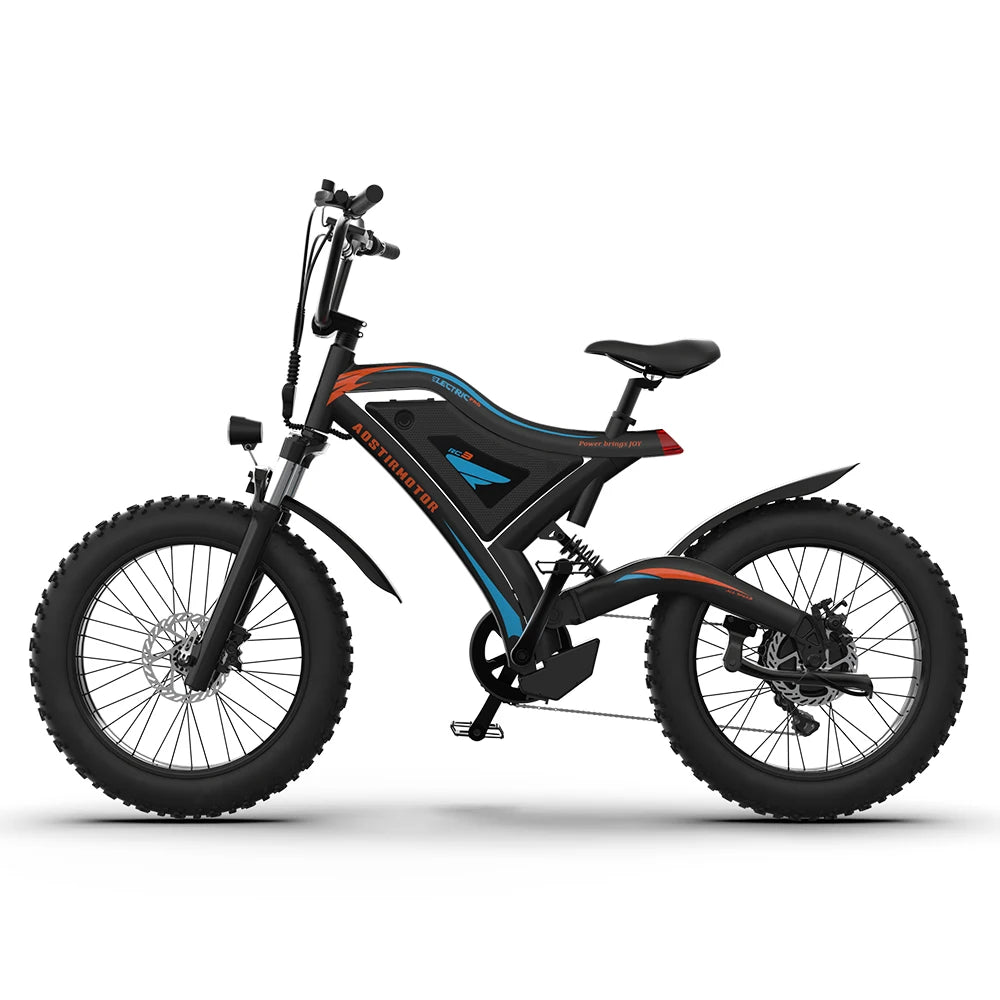 AOSTIRMOTOR High Quality S18-MINI 40KM/H Electric Bicycle With F/R Mechanical Brake  Mountain Bike