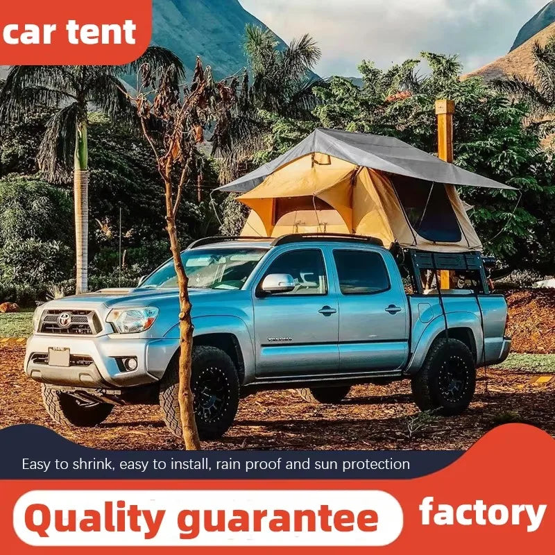 Family Camp Backpacking Hiking Outdoor Removable Rain Fly Glamping Tent Rooftop Extended Hard Shell Truck Roof Top Tent