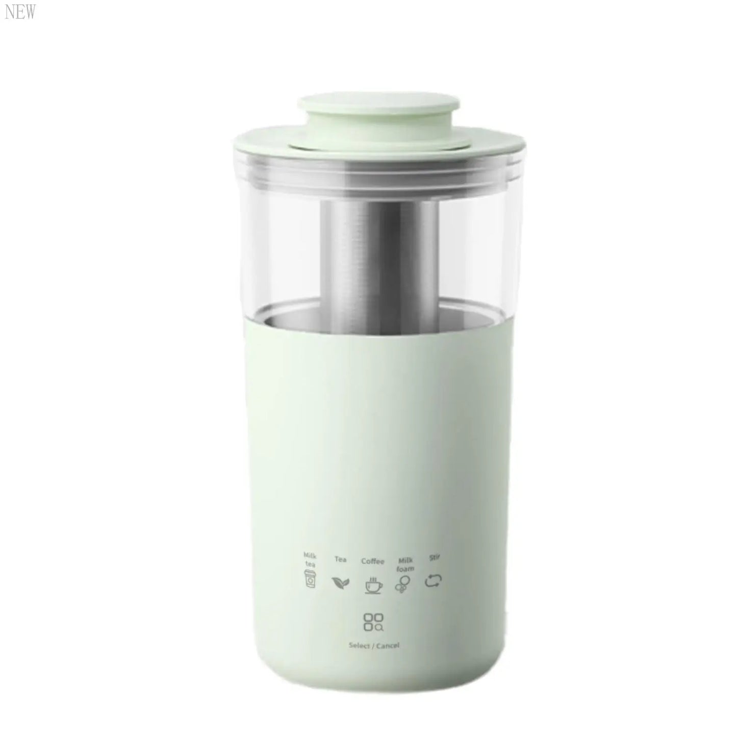 NEW Small Multifunctional Office Coffee Machine with Flower Fruit Tea Milk Foam Stirring - Perfect for Making Milk Tea