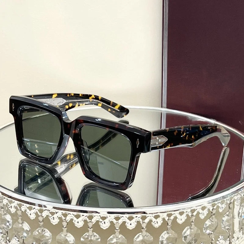 JM Luxury Brand Sunglasses Camping Driving Glasses Classic Retro Square Acetate Fiber Glasses Frame Designer's Choice