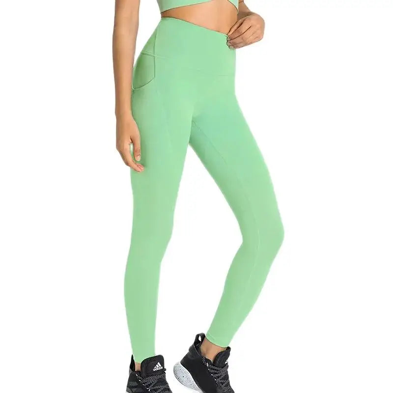 Lady Sports High Waist Tight Pants, Yoga Pants, Fitness Running Training, Outdoor Leisure, High Elasticity  Breathable With Logo