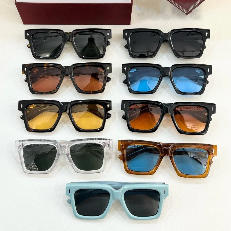 JM Luxury Brand Sunglasses Camping Driving Glasses Classic Retro Square Acetate Fiber Glasses Frame Designer's Choice