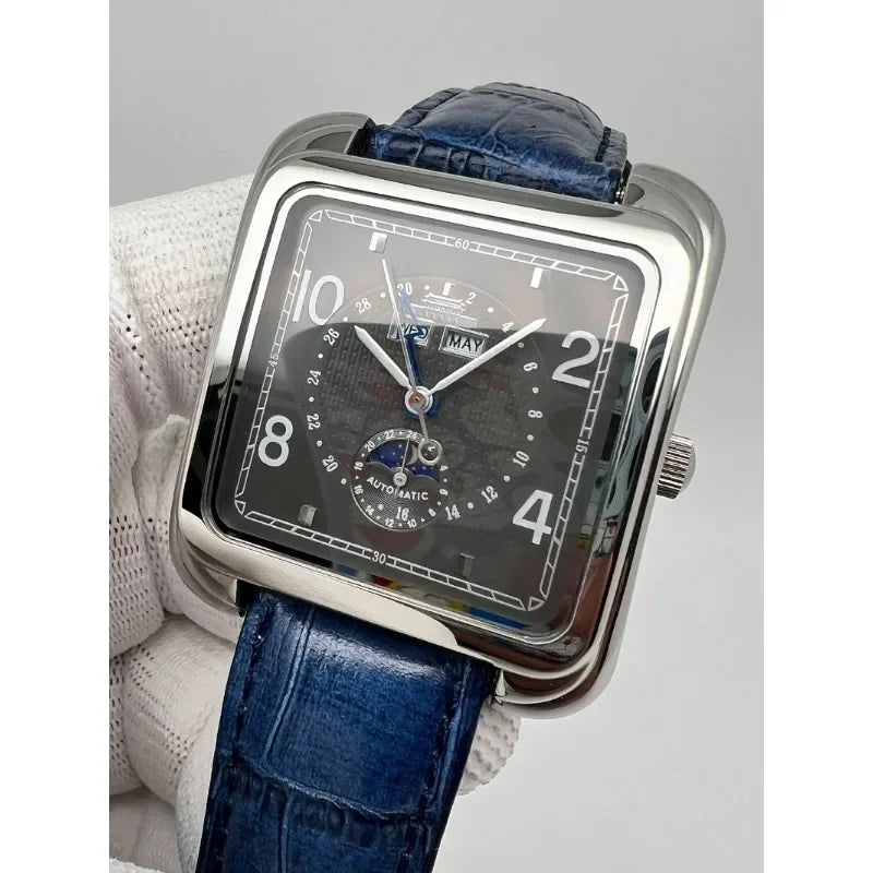 Beijing Watch Multi-Function Multiple Time Zone Moon Phase Retro Square Men's Mechanical Watch