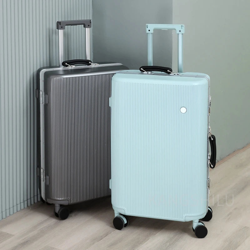 Aluminum Frame Trolley Case 20'24'26-Inch New Face Value Ultra-quiet Universal Wheel Travel Suitcase Password Boarding  Box Lock