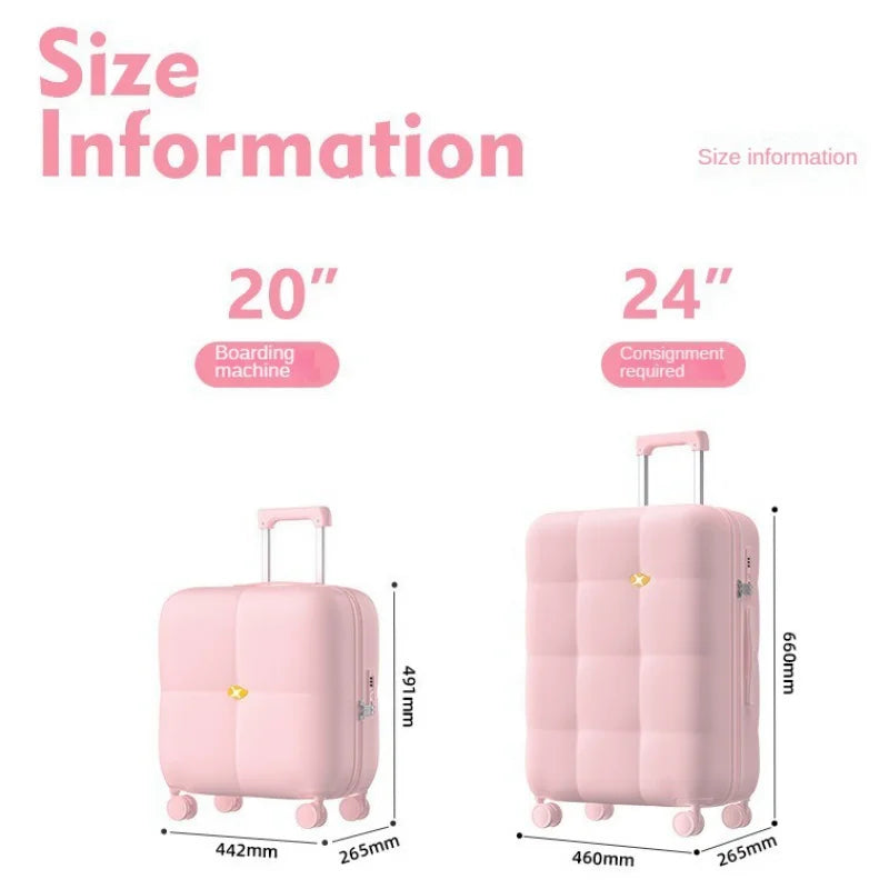 New pull-bar box multi-wheel boarding box simple multi-functional luggage Travel suitcase Trolley Case