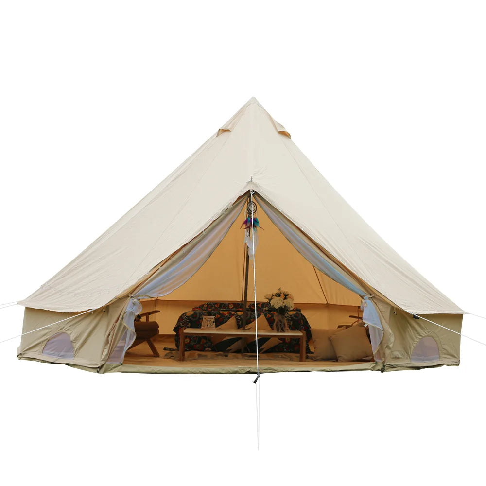 I Four season cotton canvas desert tenda luxury family 4m 5m 6m bell tent glamping for camping