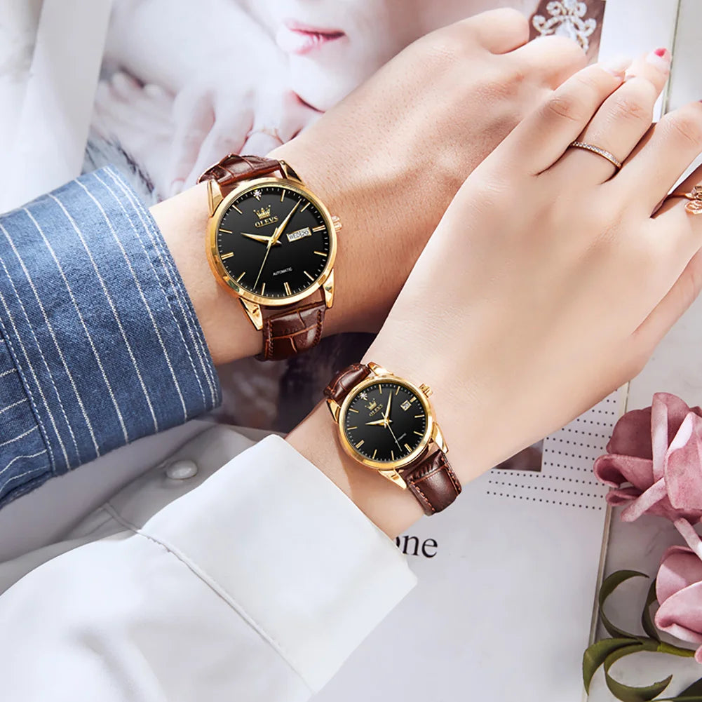 Luxury Brand Automatic Mechanical Couples Wrist Watch Pareja Relogios Masculino Feminino Reloj Hombre Mujer Clock For Men Women