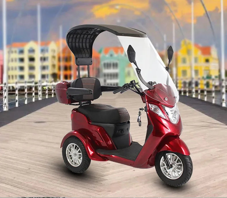 3 wheels 500W electric scooter self balancing electric city bike Elderly scooter with canopy