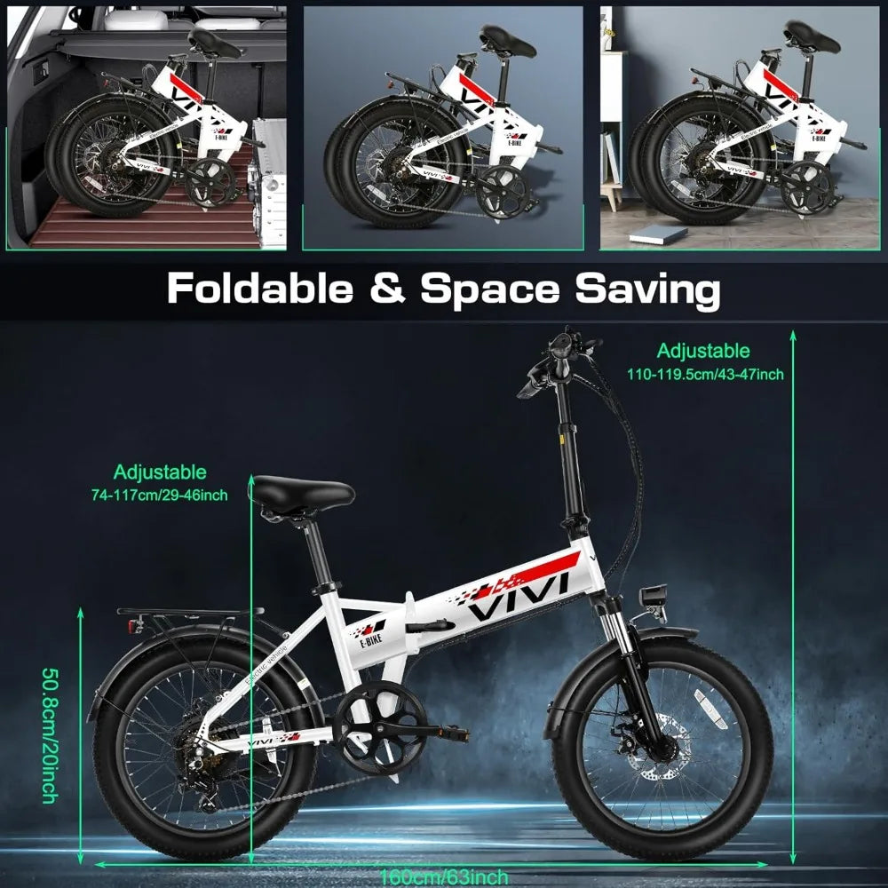 Electric Bike, 20" Folding 500W Ebikes for Adults,Foldable Ebike, 7 Speed Adult Commuter Bike Cruise Control, UL 2849 Certified