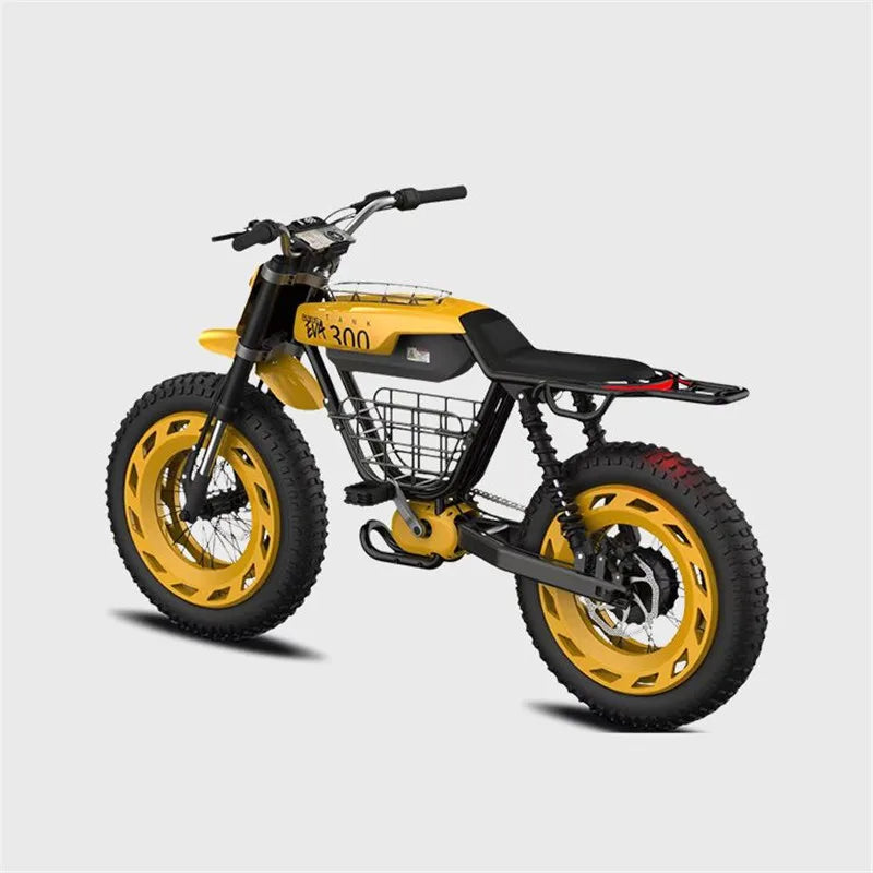 20-inch electric power bicycle fat tire snow bike retro two-wheeled electric motocross  48v direct drive motor  shock ebike