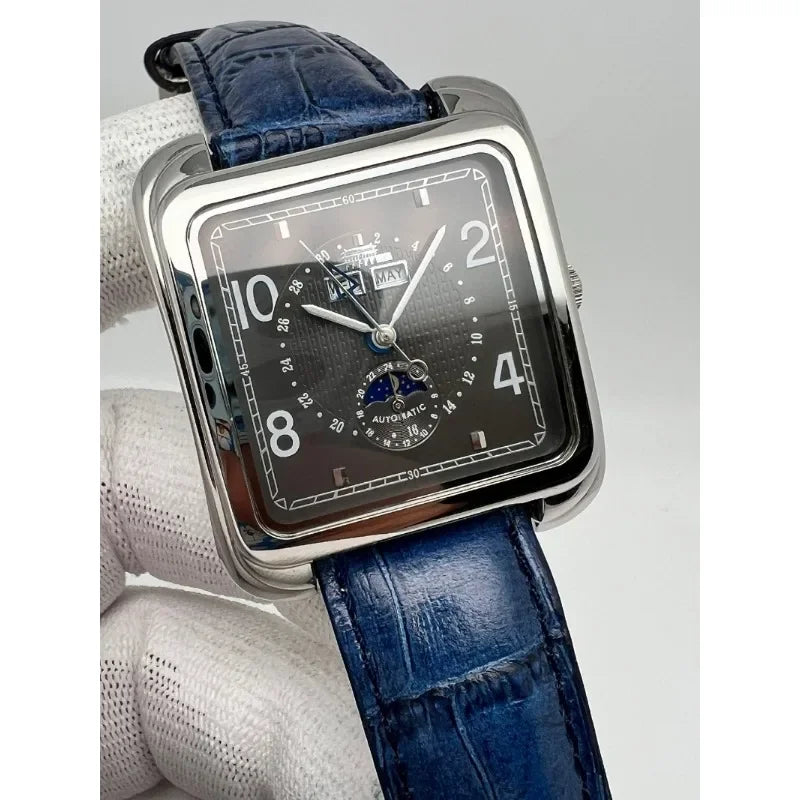 Beijing Watch Multi-Function Multiple Time Zone Moon Phase Retro Square Men's Mechanical Watch