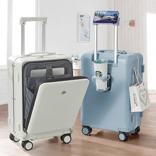 20/24 inch travel suitcase on wheels USB rolling luggage case multifunction trolley luggage bag password lightweight luggage