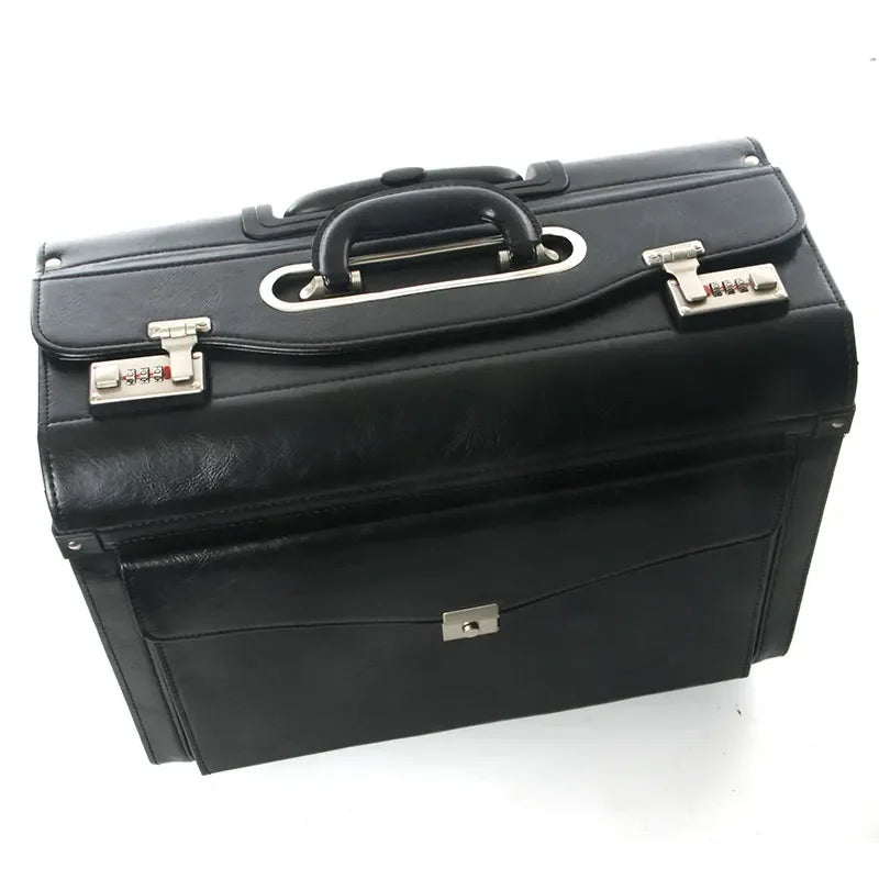 Fashion Retro  pilot Rolling Luggage Cabin Airline stewardess Travel Bag on Wheels Business Trolley Suitcase handbag