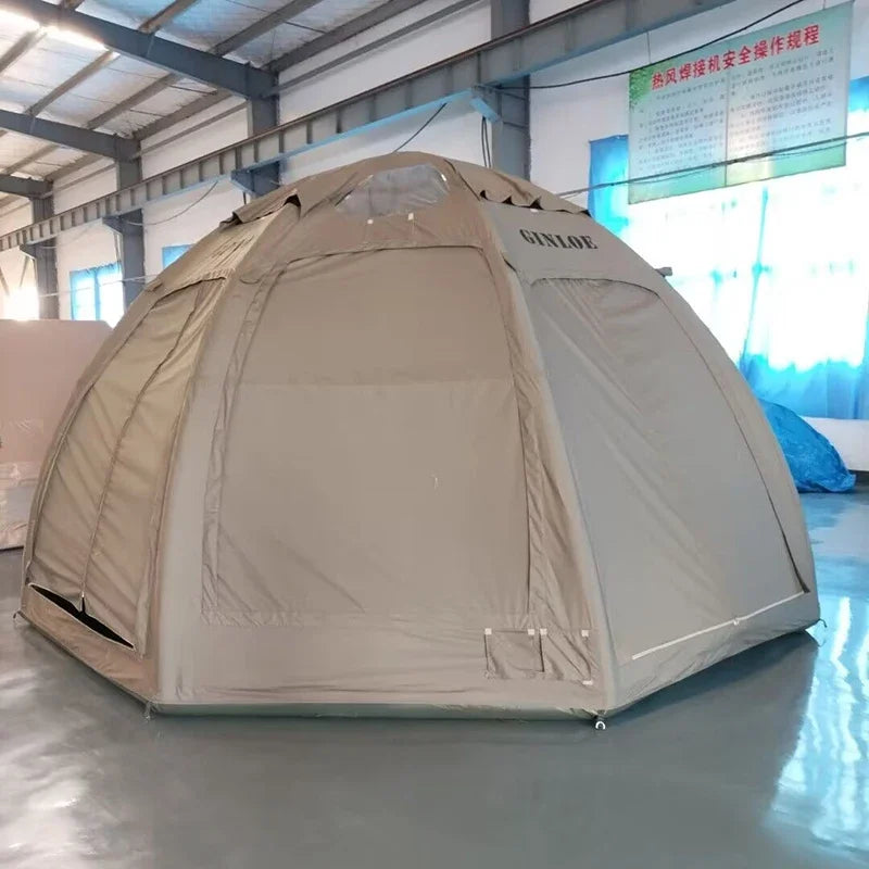 Glamping Dome Tent Army Green Luxury Winter Warm Tent Two Rooms